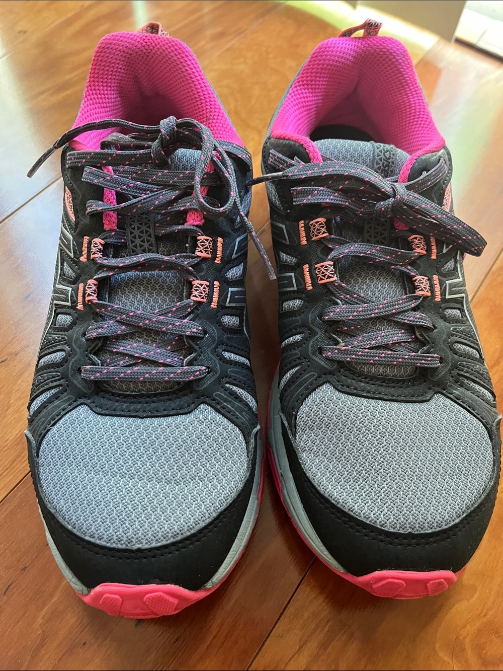 Asics Gray and Pink Women's Running Sneakers